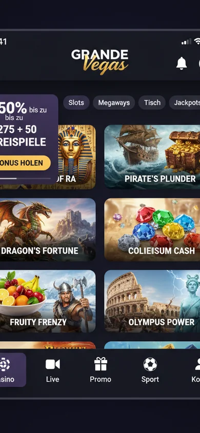 Mobile Erfahrung im Browser – Grande Vegas